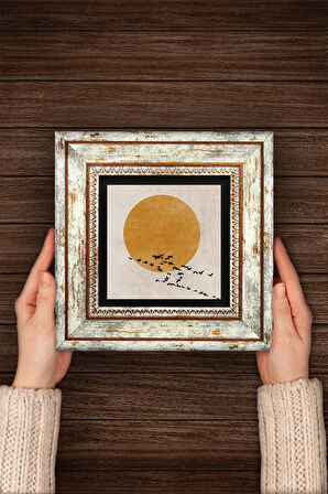 Minimalist Taş Duvar Tablosu Çerçeveli Duvar Dekoru Wall Art