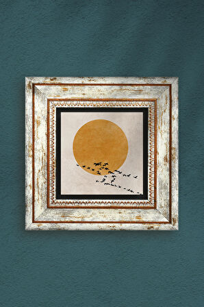 Minimalist Taş Duvar Tablosu Çerçeveli Duvar Dekoru Wall Art