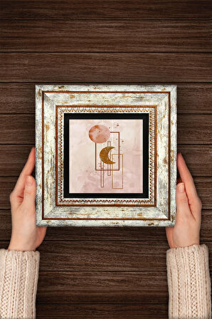 Minimalist Soyut Taş Duvar Tablosu Çerçeveli Duvar Dekoru Wall Art