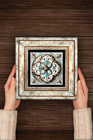 Çini Sanatı Taş Duvar Tablosu Çerçeveli Duvar Dekoru Wall Art