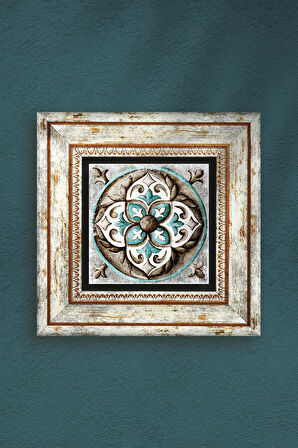 Çini Sanatı Taş Duvar Tablosu Çerçeveli Duvar Dekoru Wall Art