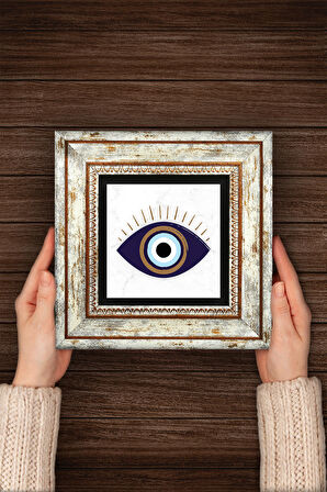 Nazar Taş Duvar Tablosu Çerçeveli Duvar Dekoru Wall Art