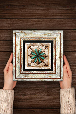 Fas Desenli Vintage Taş Duvar Tablosu Çerçeveli Duvar Dekoru Wall Art