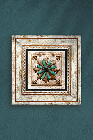 Fas Desenli Vintage Taş Duvar Tablosu Çerçeveli Duvar Dekoru Wall Art