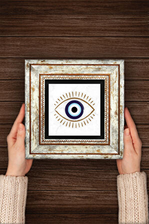 Nazar Taş Duvar Tablosu Çerçeveli Duvar Dekoru Wall Art