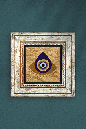Nazar Taş Duvar Tablosu Çerçeveli Duvar Dekoru Wall Art