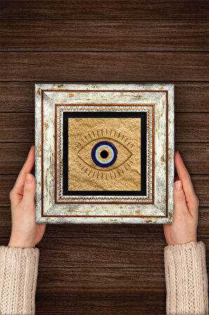 Nazar Taş Duvar Tablosu Çerçeveli Duvar Dekoru Wall Art