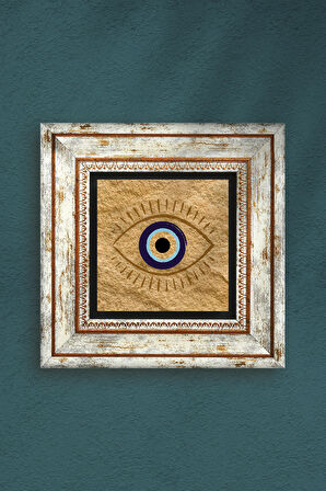 Nazar Taş Duvar Tablosu Çerçeveli Duvar Dekoru Wall Art