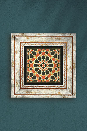 Etnik Desen Taş Duvar Tablosu Çerçeveli Duvar Dekoru Wall Art