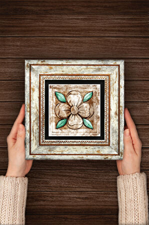 Fas Desenli Vintage Taş Duvar Tablosu Çerçeveli Duvar Dekoru Wall Art