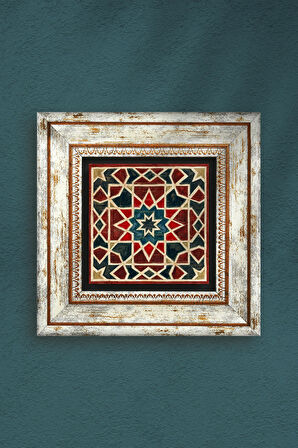 Etnik Desen Taş Duvar Tablosu Çerçeveli Duvar Dekoru Wall Art