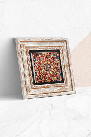 Etnik Desen Taş Duvar Tablosu Çerçeveli Duvar Dekoru Wall Art