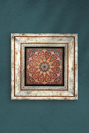 Etnik Desen Taş Duvar Tablosu Çerçeveli Duvar Dekoru Wall Art