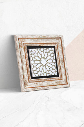 Etnik Desen Taş Duvar Tablosu Çerçeveli Duvar Dekoru Wall Art