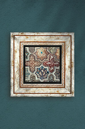 Etnik Desen Taş Duvar Tablosu Çerçeveli Duvar Dekoru Wall Art
