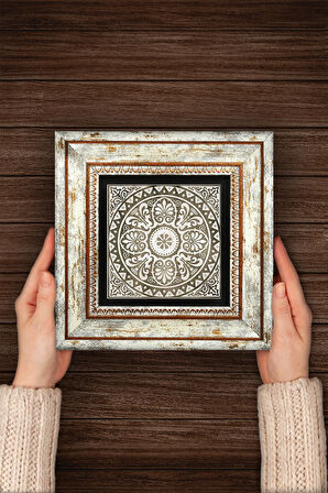 Etnik Desen Taş Duvar Tablosu Çerçeveli Duvar Dekoru Wall Art