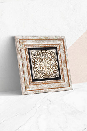 Etnik Desen Taş Duvar Tablosu Çerçeveli Duvar Dekoru Wall Art