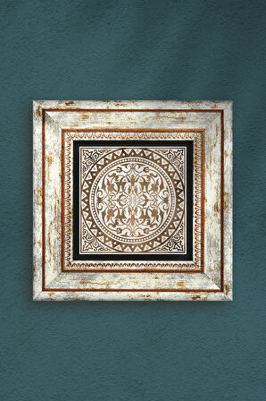 Etnik Desen Taş Duvar Tablosu Çerçeveli Duvar Dekoru Wall Art