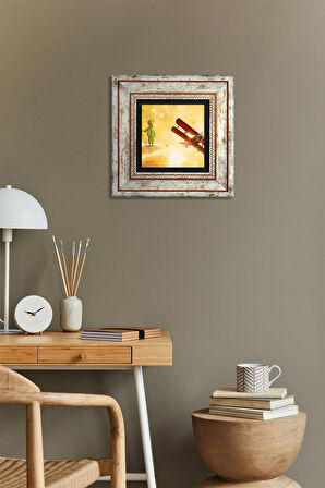 Küçük Prens Taş Duvar Tablosu Çerçeveli Duvar Dekoru Wall Art