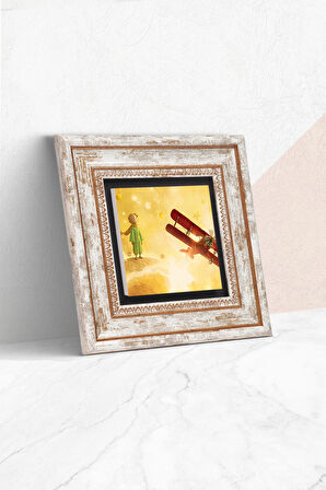 Küçük Prens Taş Duvar Tablosu Çerçeveli Duvar Dekoru Wall Art