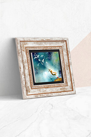 Küçük Prens Taş Duvar Tablosu Çerçeveli Duvar Dekoru Wall Art