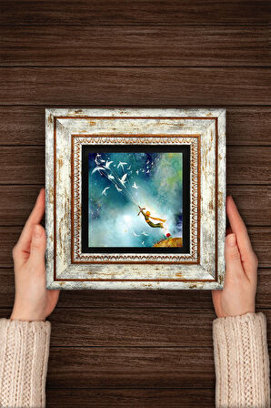 Küçük Prens Taş Duvar Tablosu Çerçeveli Duvar Dekoru Wall Art
