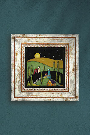 Minimalist Bohem Taş Duvar Tablosu Çerçeveli Duvar Dekoru Wall Art