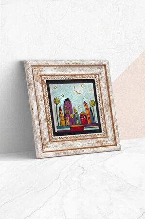 Minimalist Bohem Taş Duvar Tablosu Çerçeveli Duvar Dekoru Wall Art