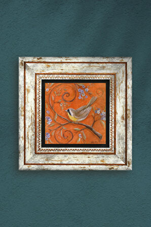 Serçe Kuş Taş Duvar Tablosu Çerçeveli Duvar Dekoru Wall Art