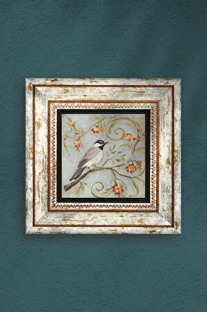 Serçe Kuş Taş Duvar Tablosu Çerçeveli Duvar Dekoru Wall Art
