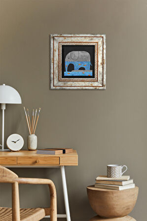 Fil Taş Duvar Tablosu Çerçeveli Duvar Dekoru Wall Art