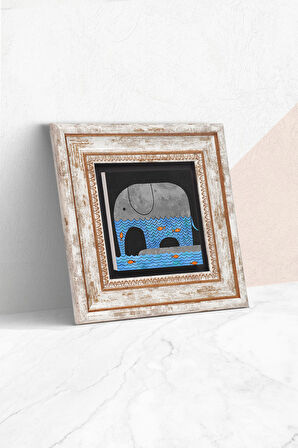 Fil Taş Duvar Tablosu Çerçeveli Duvar Dekoru Wall Art