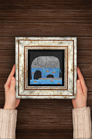 Fil Taş Duvar Tablosu Çerçeveli Duvar Dekoru Wall Art