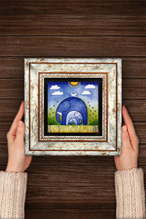 Fil Taş Duvar Tablosu Çerçeveli Duvar Dekoru Wall Art