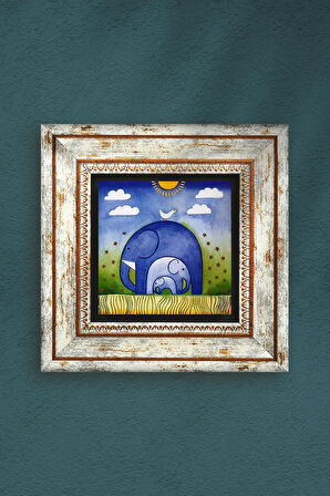 Fil Taş Duvar Tablosu Çerçeveli Duvar Dekoru Wall Art