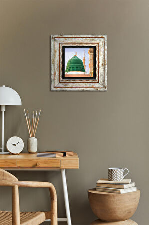 Ravza-i Mutahhara Taş Duvar Tablosu Çerçeveli Duvar Dekoru Wall Art
