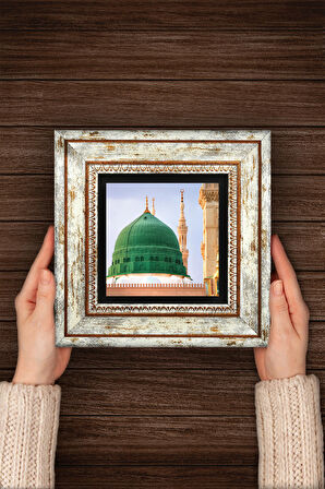 Ravza-i Mutahhara Taş Duvar Tablosu Çerçeveli Duvar Dekoru Wall Art