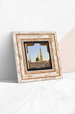 Ravza-i Mutahhara Taş Duvar Tablosu Çerçeveli Duvar Dekoru Wall Art