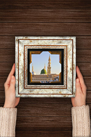 Ravza-i Mutahhara Taş Duvar Tablosu Çerçeveli Duvar Dekoru Wall Art