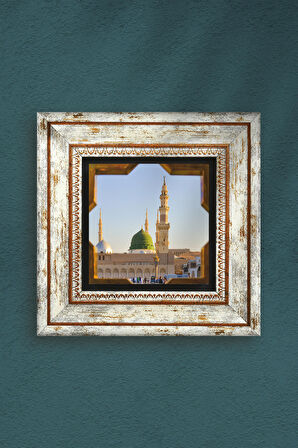 Ravza-i Mutahhara Taş Duvar Tablosu Çerçeveli Duvar Dekoru Wall Art