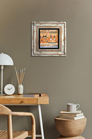 Antik Mısır Taş Duvar Tablosu Çerçeveli Duvar Dekoru Wall Art