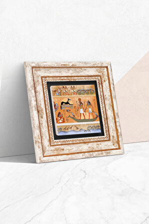 Antik Mısır Taş Duvar Tablosu Çerçeveli Duvar Dekoru Wall Art
