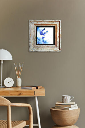 Kelebeğin Rüyası Taş Duvar Tablosu Çerçeveli Duvar Dekoru Wall Art