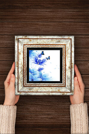 Kelebeğin Rüyası Taş Duvar Tablosu Çerçeveli Duvar Dekoru Wall Art