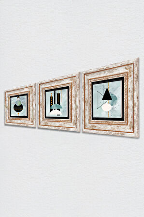 Minimalist Soyut Taş Duvar Tablosu Çerçeveli Duvar Dekoru 3 Parça Tablo Seti Wall Art
