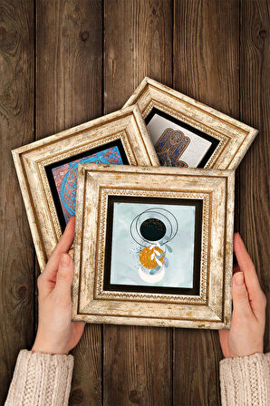 Minimalist Soyut Taş Duvar Tablosu Çerçeveli Duvar Dekoru 3 Parça Tablo Seti Wall Art