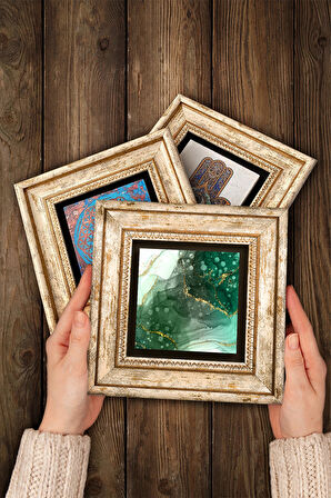 Soyut Sanat Taş Duvar Tablosu Çerçeveli Duvar Dekoru 3 Parça Tablo Seti Wall Art