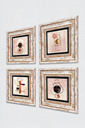 Minimalist Soyut Taş Duvar Tablosu Çerçeveli Duvar Dekoru 4 Parça Tablo Seti Wall Art