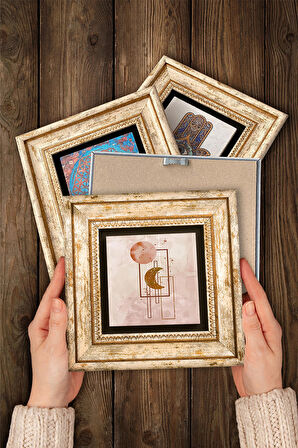 Minimalist Soyut Taş Duvar Tablosu Çerçeveli Duvar Dekoru 4 Parça Tablo Seti Wall Art