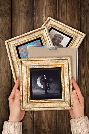 Anıtkabir, Atatürk Taş Duvar Tablosu Çerçeveli Duvar Dekoru 4 Parça Tablo Seti Wall Art